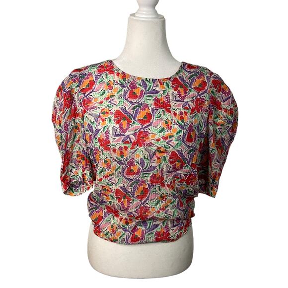 NWT ba&sh Amael colorful floral open back top - Small - Picture 9 of 13